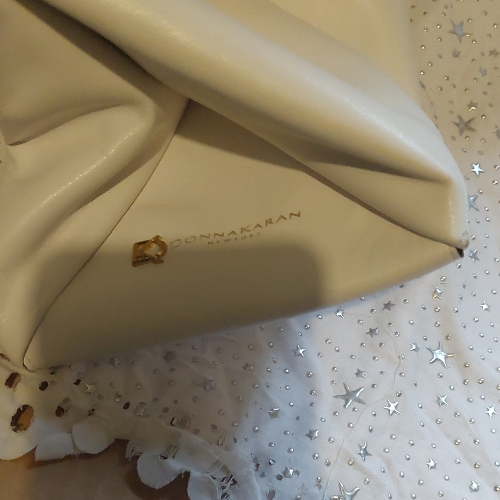 Donna Karan Bellmore Extra Large Hobo with Bezel Strap - Brilliant White - Picture 5 of 10